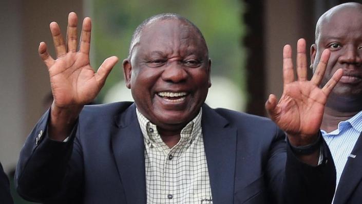 South African President Cyril Ramaphosa leaves the African National Congress (ANC) National Executive Committee meeting in Johannesburg, South Africa, December 5, 2022.