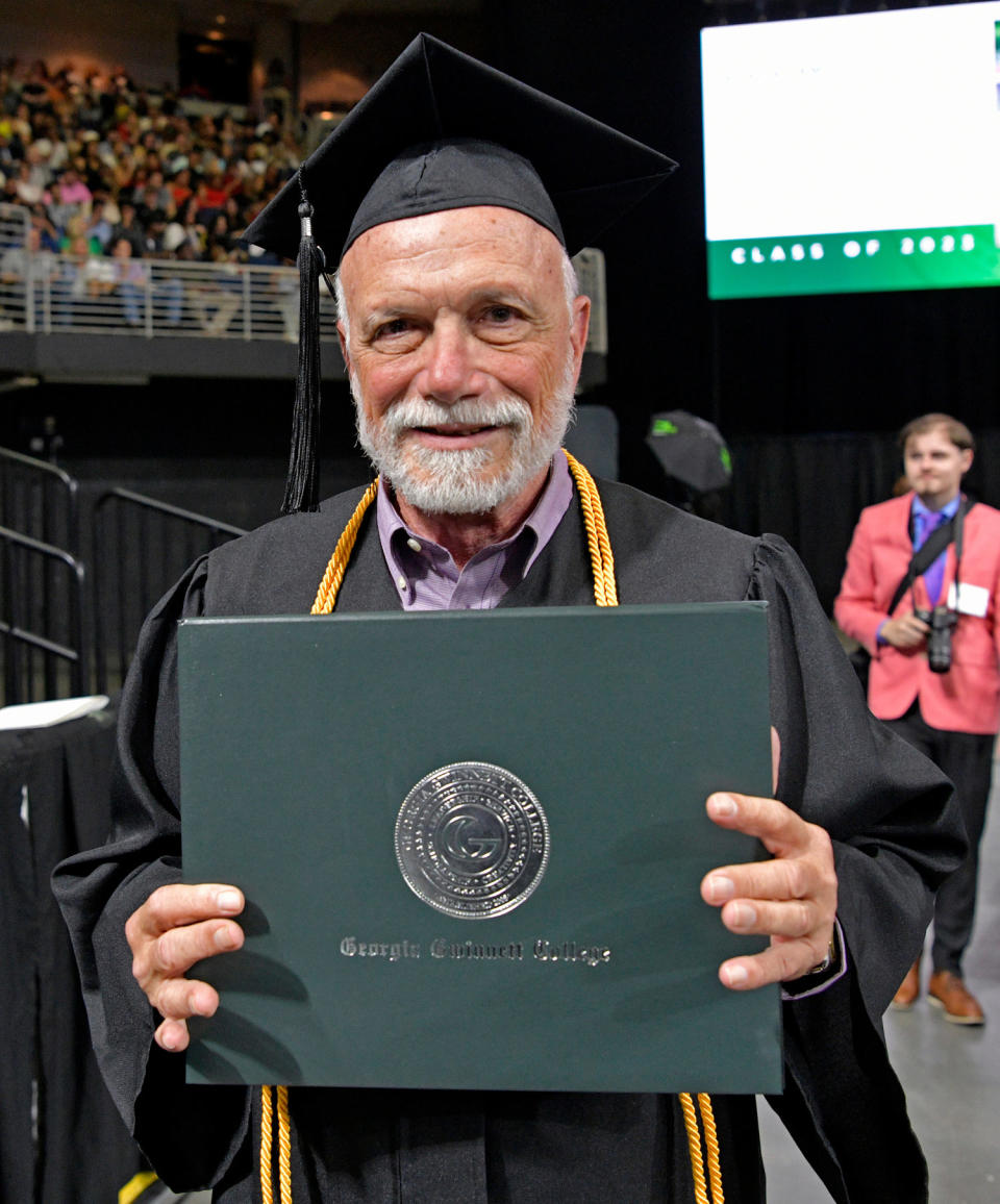 Kaplan with his degree. (Rod Reilly ] / Georgia Gwinnett College)