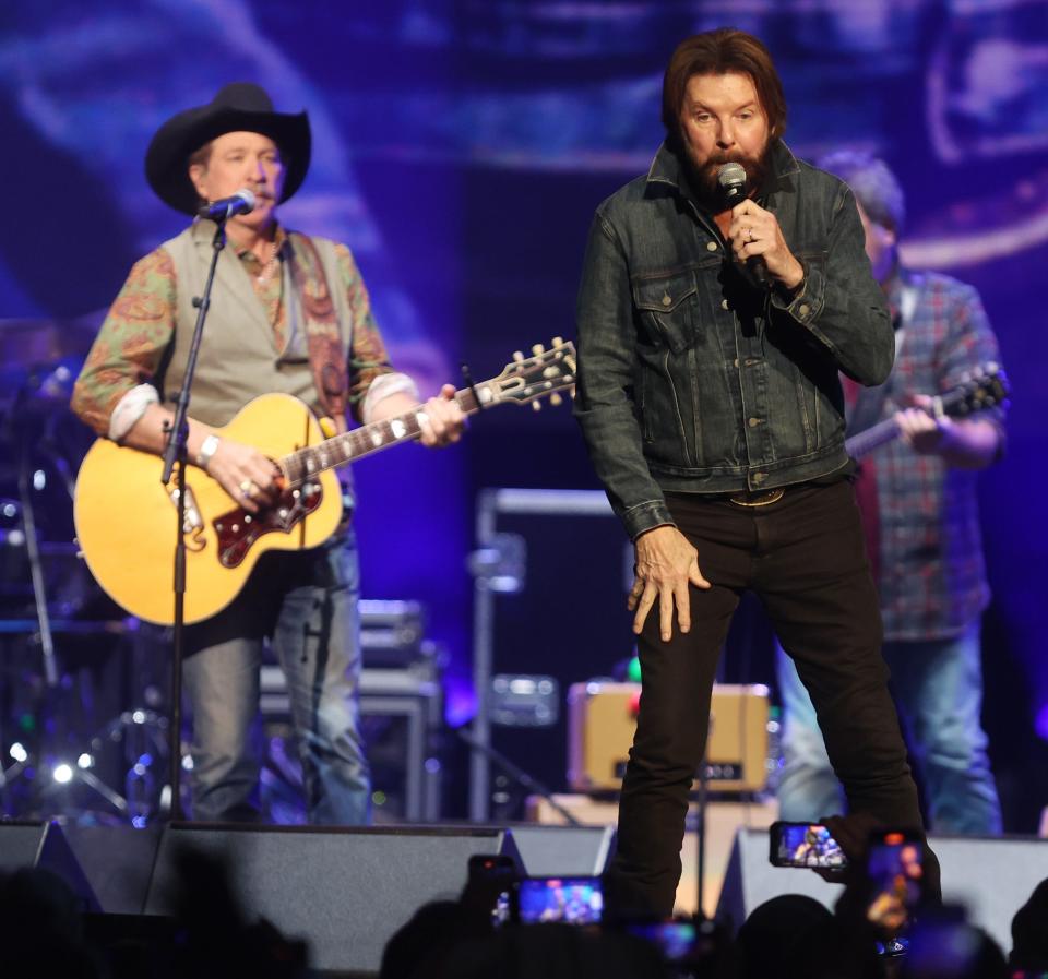 Brooks & Dunn perform during the All for the Hall concert benefitting the Country Music Hall of Fame held at Bridgestone Arena Tuesday, Dec. 5, 2023.