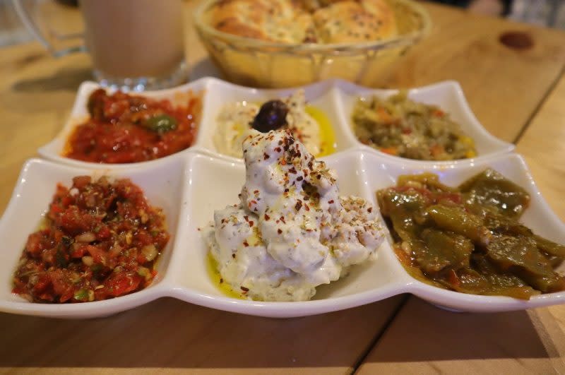 the Mediterranean deli turk - various dips