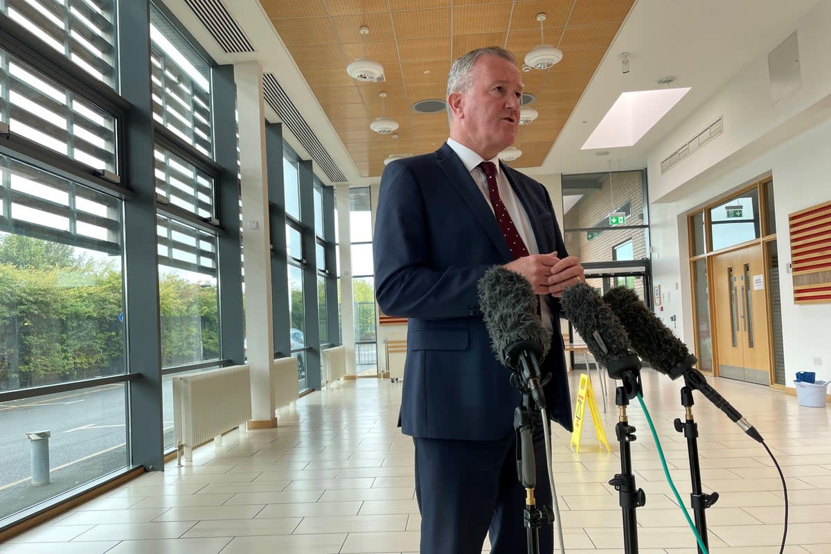 Stormont Finance Minister Conor Murphy reacts to the Government’s mini budget (Jonathan McCambridge/PA)