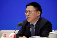 Liao Min, Chinese Deputy Director of Central Commission's Office for Financial and Economic affairs speaks during a news conference on the state of trade negotiations with U.S.