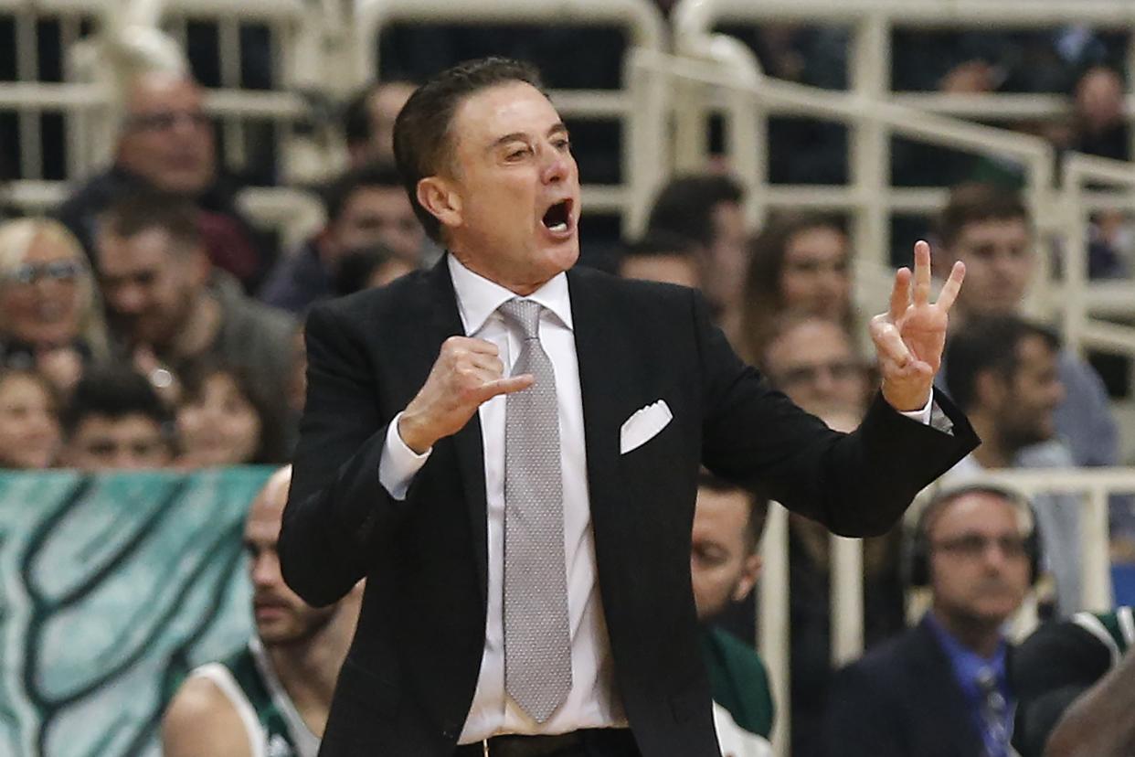 Rick Pitino felt right at home during his debut in the EuroLeague with Panathinaikos on Friday. (Ayhan Mehmet/Getty Images)