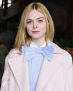 <p>Elle Fanning attended a Sundance event wearing an oversized blue bow tie that looks as though it could start spinning or squirt water in your eye at any given moment.</p>