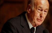 FILE PHOTO: Ex-president of France d'Estaing speaks at a lecture in Hamburg