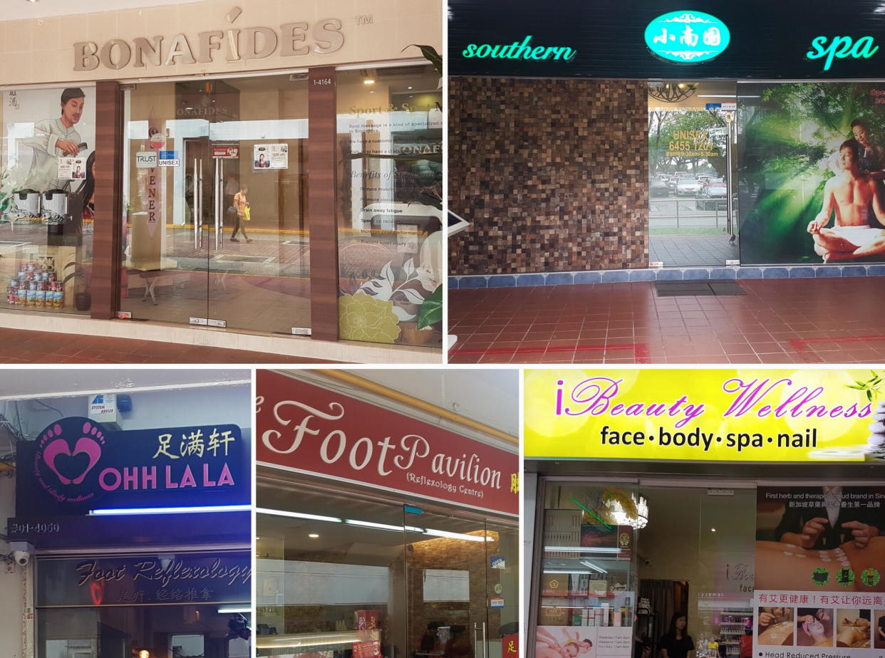 Massage parlours seen in Ang Mo Kio (PHOTOS: Wan Ting Koh / Yahoo News Singapore)