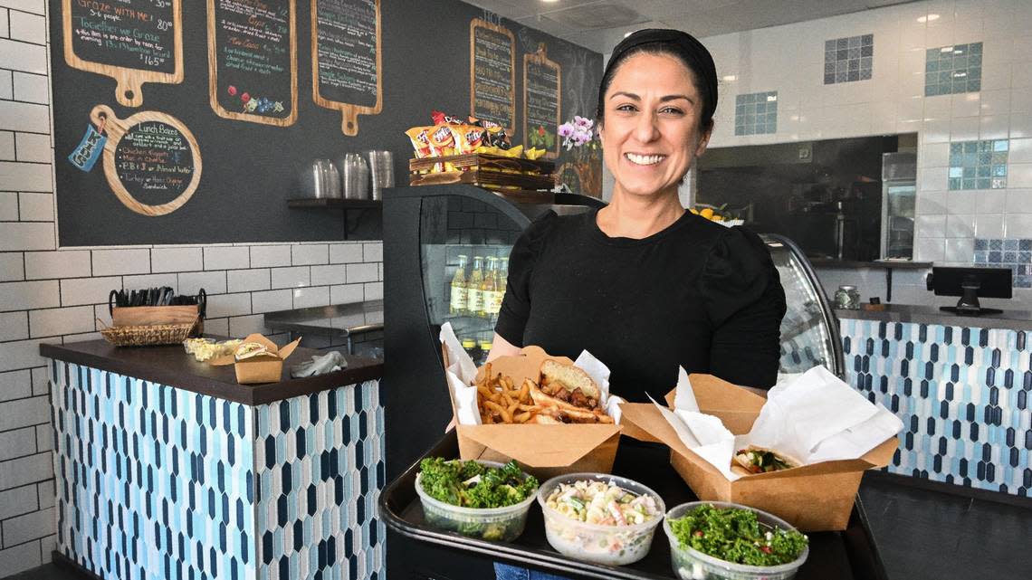 Auzzie Lewis recently opened Grazing Table Deli, an outgrowth of her catering business, The Grazing Table Events, at Sommerville Drive and Perrin Avenue in north Fresno. The location adds several sandwiches, sides and salads to go with their charcuterie grazing boxes and catering food.