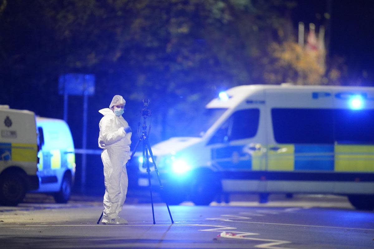 Forensics at the scene on November 7 last year <i>(Image: PA)</i>