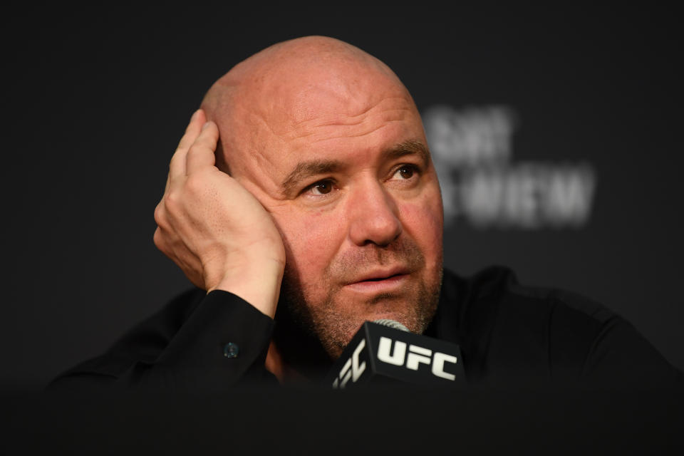 UFC president Dana White during the post-fight press conference following UFC 229 at T-Mobile Arena in Las Vegas. (Getty Images)