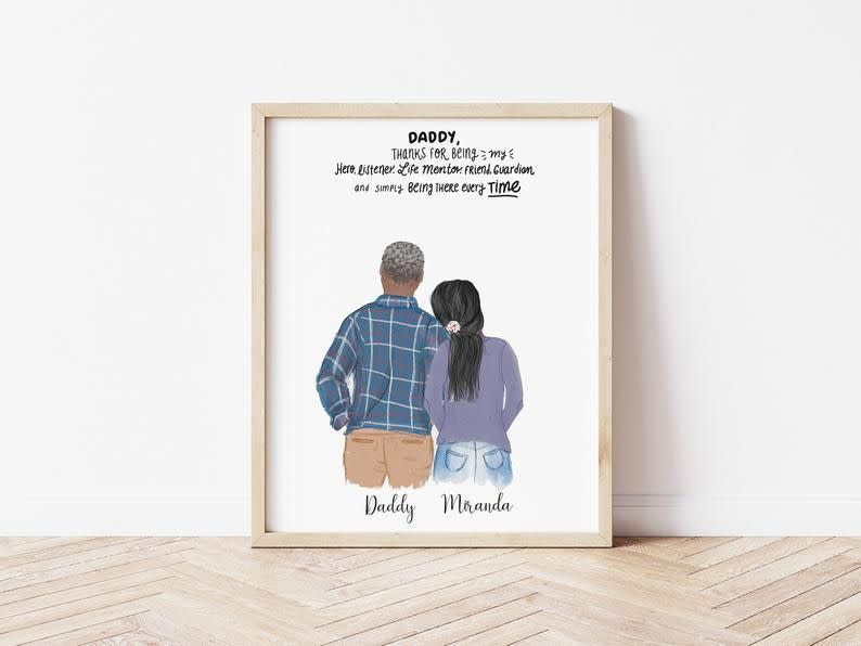 Dad and Daughter Personalized Portrait