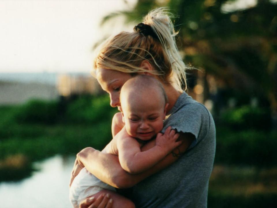 Pamela Anderson with one of her sons.