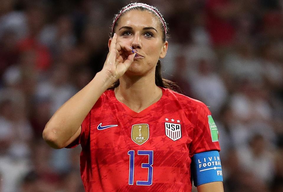 Alex Morgan and the United States have kicked back in the face of adversity all World Cup long. (Getty)