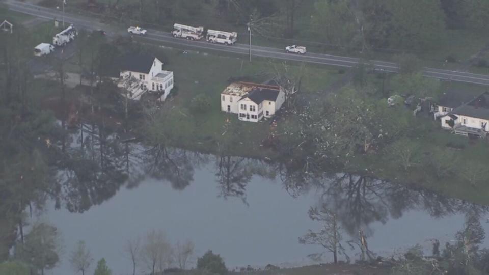 Here's a view from NewsChopper 2 of the damage in Rockdale County.