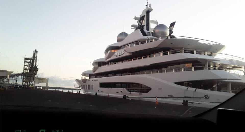 Superyacht Amadea docked at Lautoka port Fiji