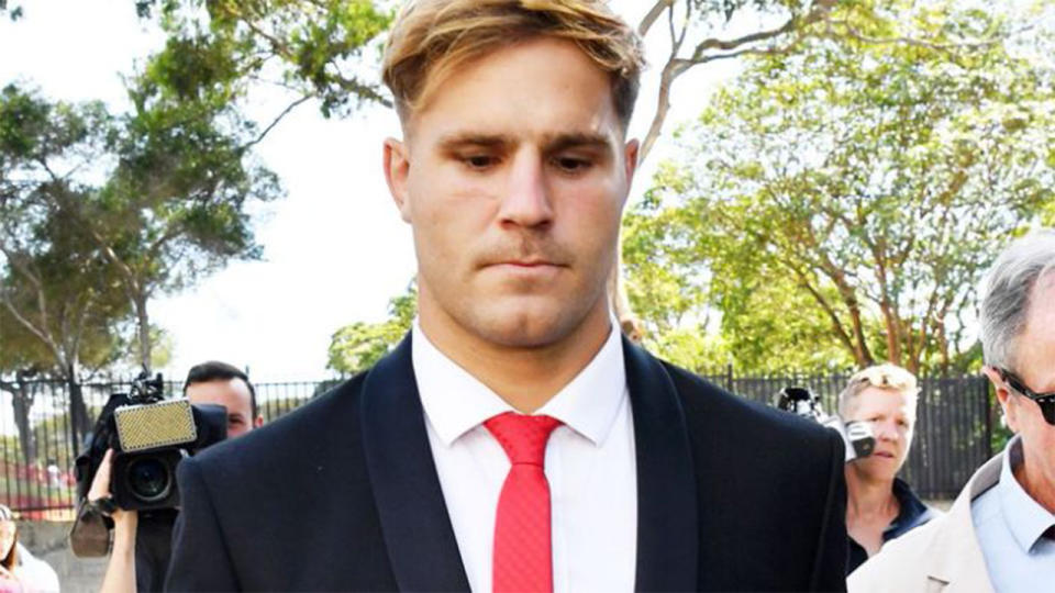 Dragons rugby league player Jack de Belin (centre).