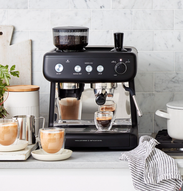 sunbeam coffee machine with inbuilt grinder and steam wand