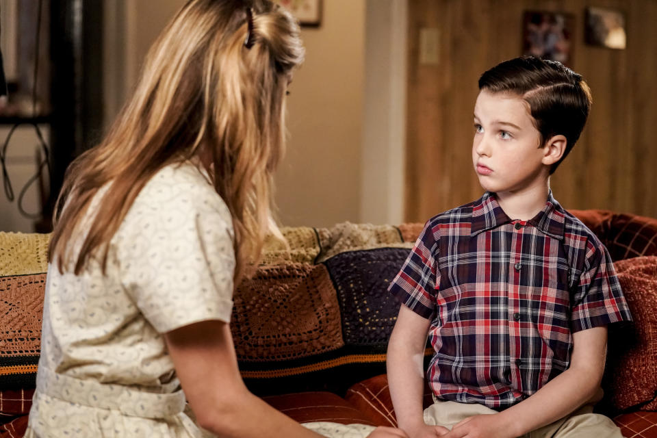 "Vanilla Ice Cream, Gentlemen Callers, and a Dinette Set" - Pictured: Sheldon (Iain Armitage). When Meemaw is pursued by two gentlemen callers (guest stars Richard Kind and Wallace Shawn), Sheldon interferes, forcing her to set some ground rules, on the season finale of YOUNG SHELDON, Thursday, May 10 (8:31-9:01 PM, ET/PT) on the CBS Television Network. (Photo by Erik Voake/CBS via Getty Images) 