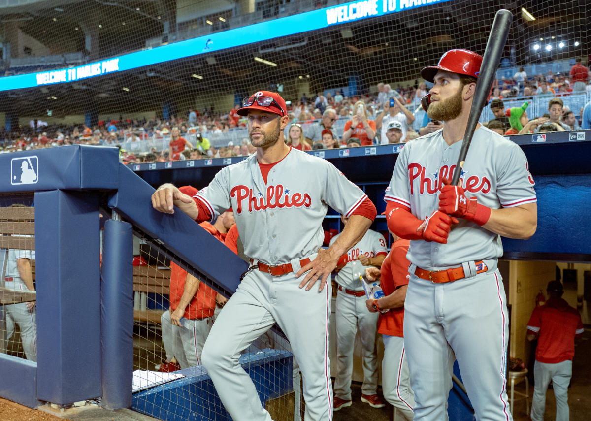 Bryce Harper jokes about shirtless Phillies manager Gabe Kapler - 6abc  Philadelphia