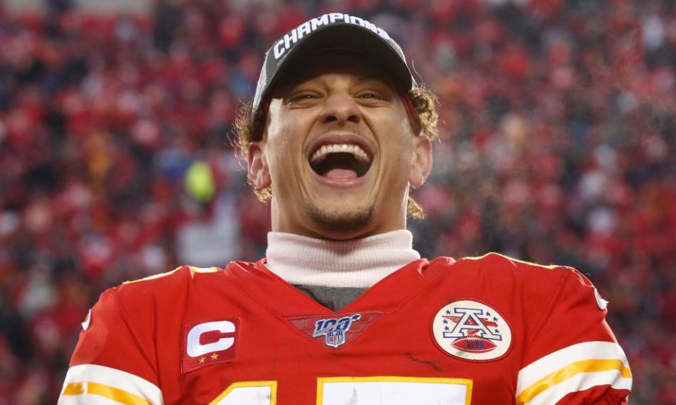 Patrick Mahomes had plenty of reason to be cheerful on Sunday