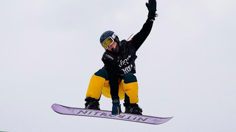 Snowboarder Liam Brearley of Gravenhurst, Ont., scored 89.93 points to win his first slopestyle gold medal on the World Cup circuit by more than four points over Japan's Ryoma Kimata on Saturday in Laax, Switzerland. (Michael Madrid-USA TODAY Sports via Reuters/File - image credit)