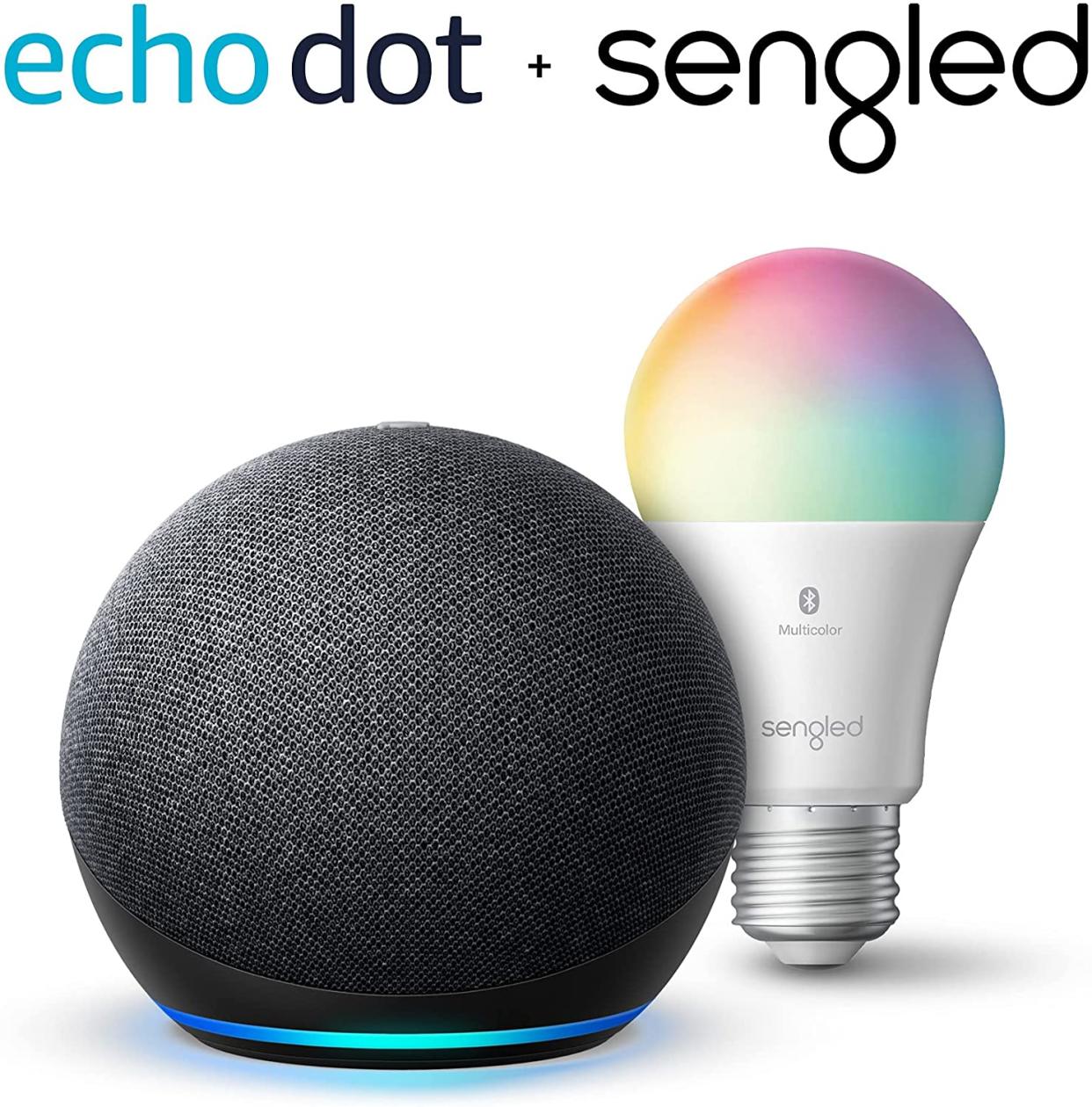 Echo Dot (4th Gen) with Sengled Bluetooth Color Bulb