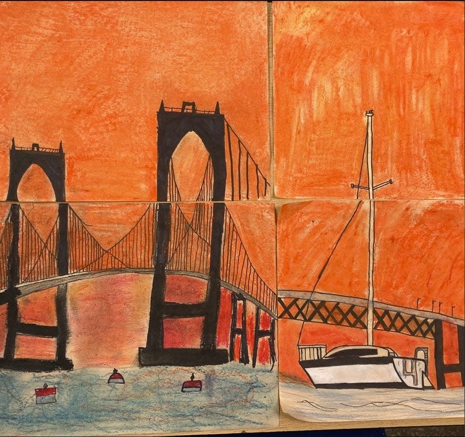 Sunset Red Sky. Liam Honnen, Grade 4, All Saint's STEAM Academy