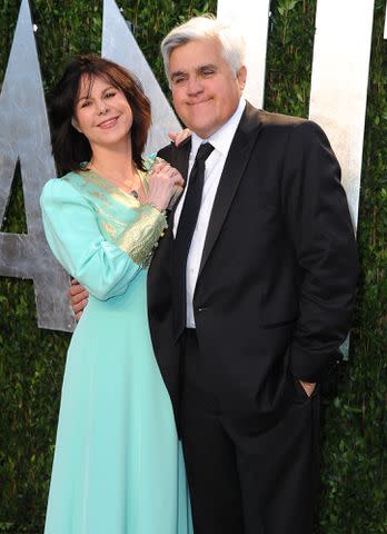 Jon Kopaloff/FilmMagic Jay Leno (R) and wife Mavis Leno attend the 2012 Vanity Fair Oscar Party at Sunset Tower on February 26, 2012 in West Hollywood, California