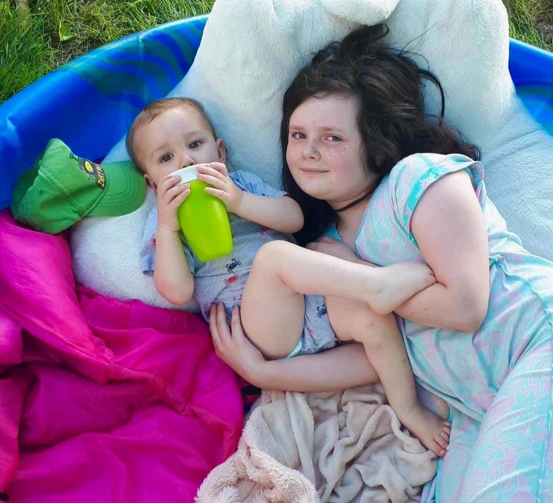 Anna Kellough, 10, spends every day at home with her baby brother instead of going to school and socializing with kids her own age. Anna has sensory processing disorder and has been out of school for three years now. Her mother says her former school was not equipped to accommodate Anna's disorder.  (Danielle Kellough - image credit)