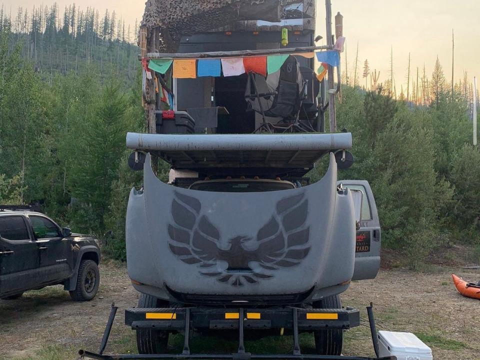 Pankey painted the hood of the truck.