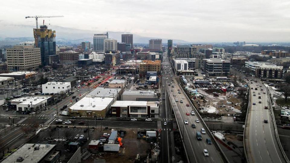 Construction sites dominated downtown Boise for most of 2023, and the trend will continue into 2024 as cranes swing and the skyline continues to grow and develop. Darin Oswald/doswald@idahostatesman.com