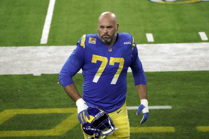 Los Angeles Rams offensive tackle Andrew Whitworth (77) during the second half of an NFL football game.