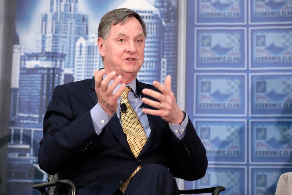 Charles Evans, president and CEO of the Federal Reserve Bank of Chicago, speaking at a Detroit Economic Club meeting on Monday, April 11, 2022.