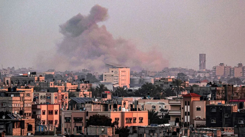 PHOTO: Smoke billows over Khan Yunis in the southern Gaza Strip during Israeli bombardment, Feb. 19, 2024. (Said Khatib/AFP via Getty Images)
