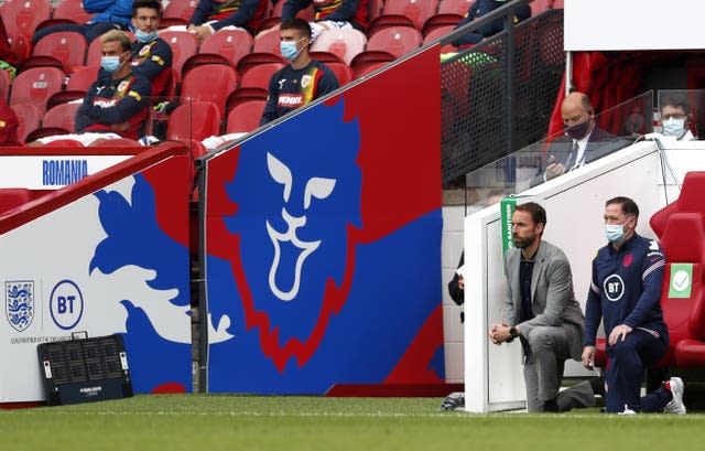 England manager Gareth Southgate takes the knee