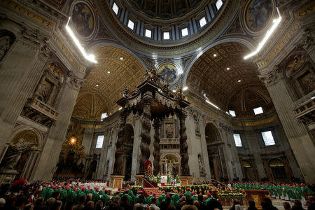 Pope Francis leads a special mass to mark the new World Day of the Poor in Saint Peter's Square at the Vatican, November 19, 2017. REUTERS/Max Rossi