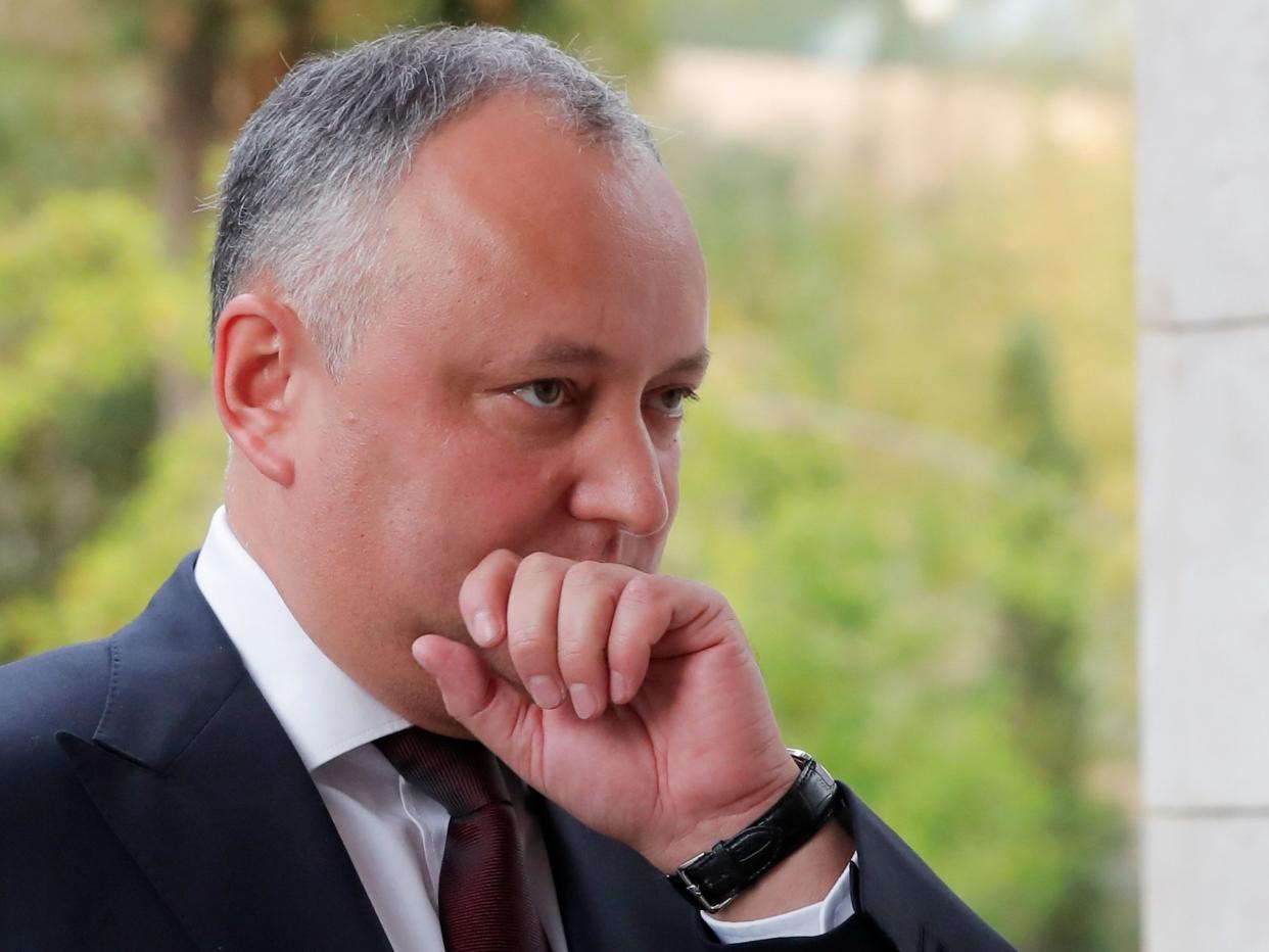 Igor Dodon has had his presidential powers suspended four times for refusing to approve government-proposed candidates for ministers or enact laws passed by parliament: Maxim Shemetov/AP