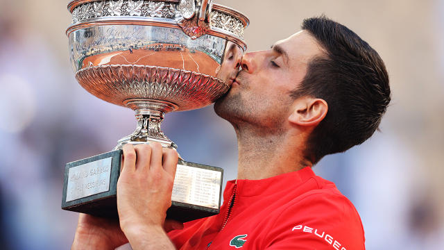 Novak Djokovic, pictured here after winning the French Open title in 2021.