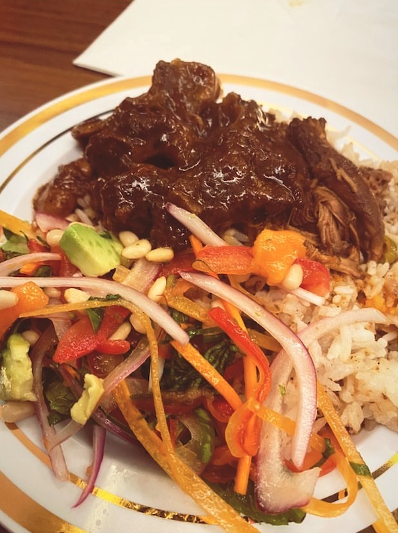 A THC-infused oxtail and rice dish created by chef Jordan Andino. (Photo: Alexis Isaacs)