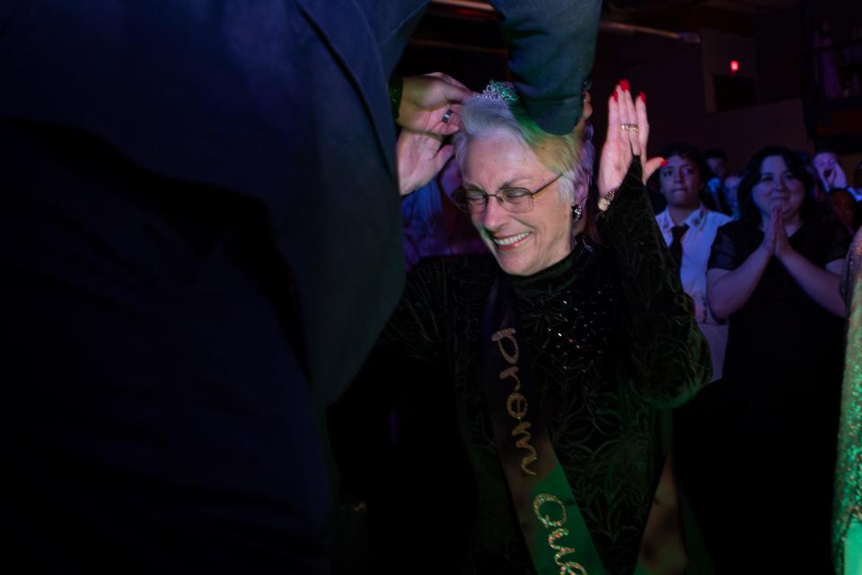 Ann Privrasky is crowned prom queen in a special ceremony during North Eugene High School’s prom on May 4 in Eugene. Privrasky, a member of the North Eugene class of 1962, did not attend her prom.