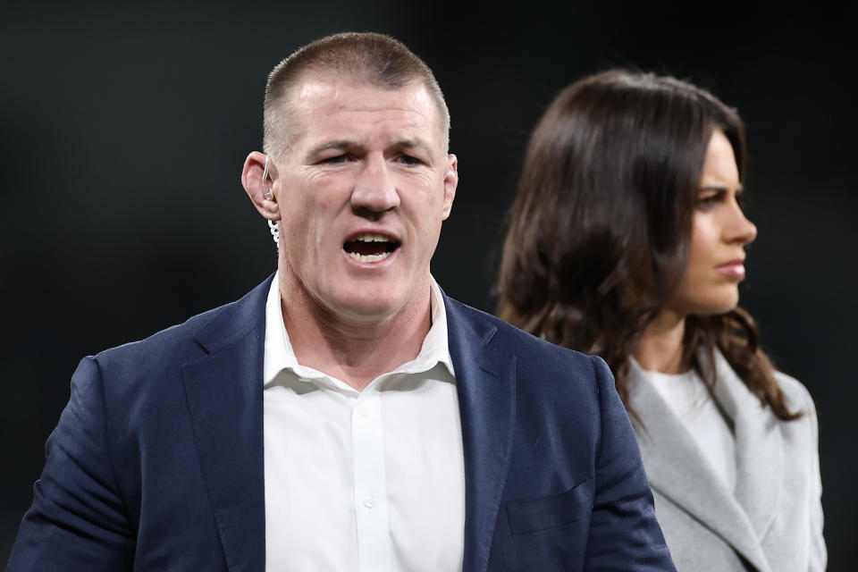 Paul Gallen during commentary.