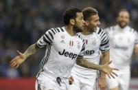 Soccer Football - FC Porto v Juventus - UEFA Champions League Round of 16 First Leg - Dragao Stadium, Porto, Portugal - 22/2/17 Juventus' Dani Alves celebrates scoring their second goal with Marko Pjaca Reuters / Miguel Vidal Livepic