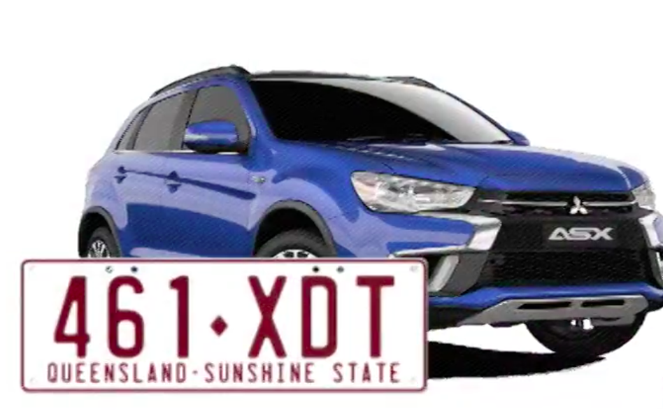 The blue Mitsubishi stolen from a teacher’s house in Sinnamon Park, Brisbane. Source: 7 News