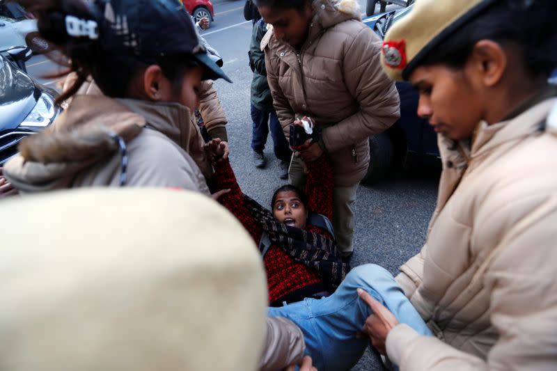 Protest against a new citizenship law in New Delhi