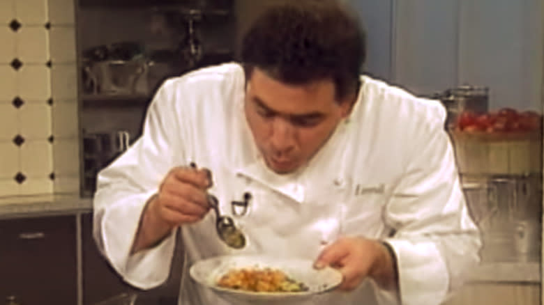 Emeril eating fava beans