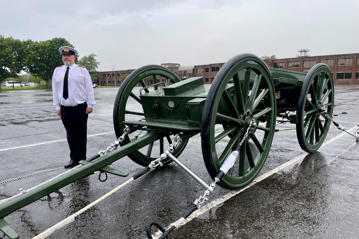 The gun carriage which will be used to carry the Queen’s coffin (Ben Mitchell/PA) (PA Wire)