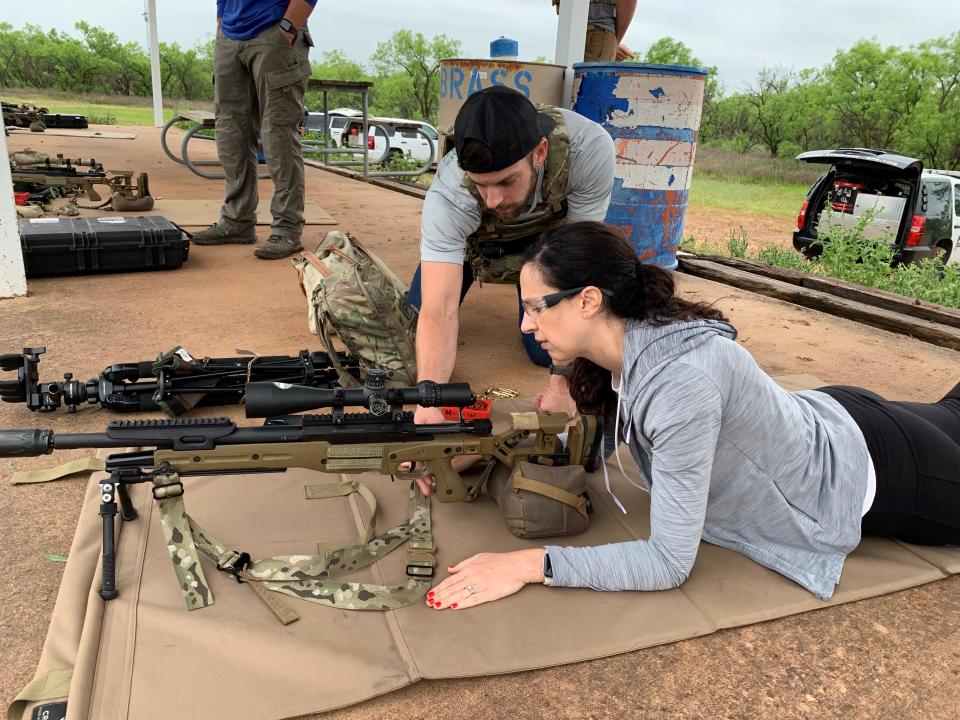 Public Service Reporter Diana Groom shadows APD's SWAT team as officer Hunter Haught gives instructions on sniper rifle training on April 24 at the Abilene Police Department's training grounds.
