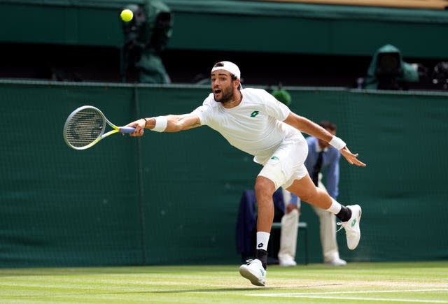 Matteo Berrettini misses the ball