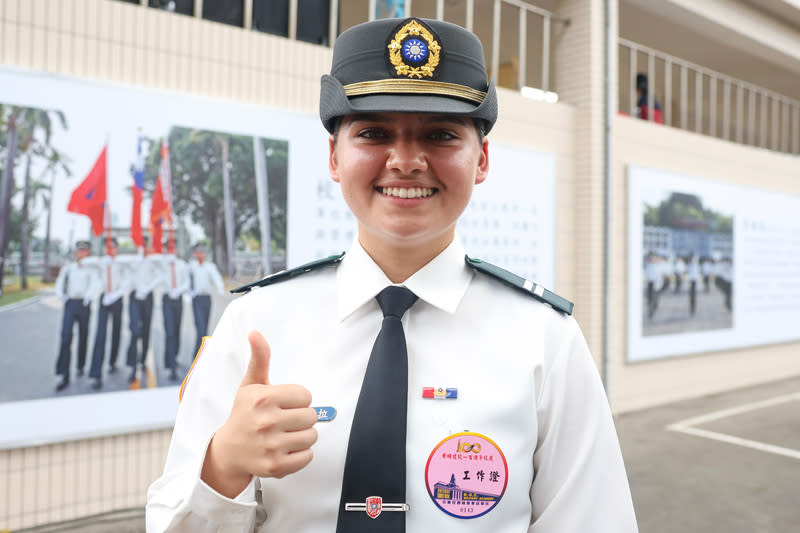 巴拉圭陸軍官校交換生卡貝拉 陸軍官校16日舉辦黃埔軍校創校100週年慶祝活動， 巴拉圭陸軍官校交換生卡貝拉（圖）參與典禮，接受 媒體聯訪。 中央社記者吳家昇攝  113年6月16日 