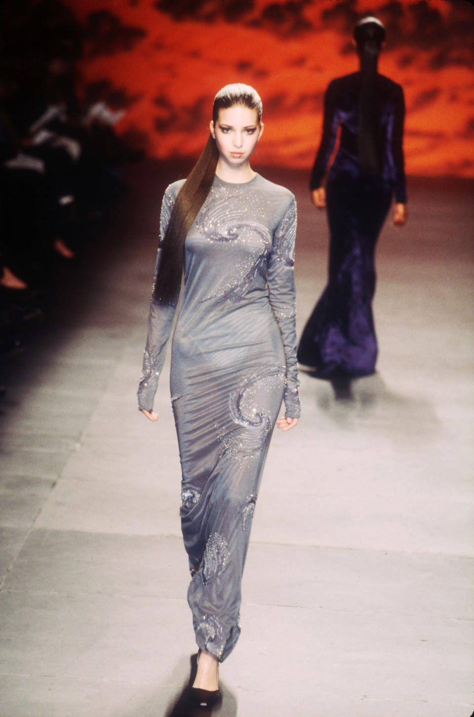 Ivanka Trump walking for Marc Bouwer in February 1999