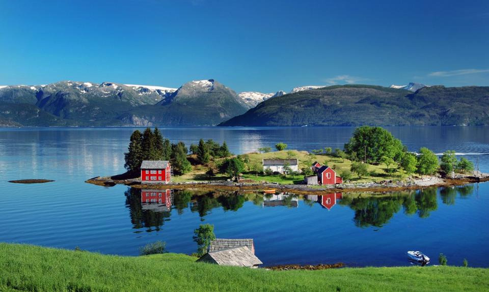 4) Hardangerfjord in south western Norway in the summer